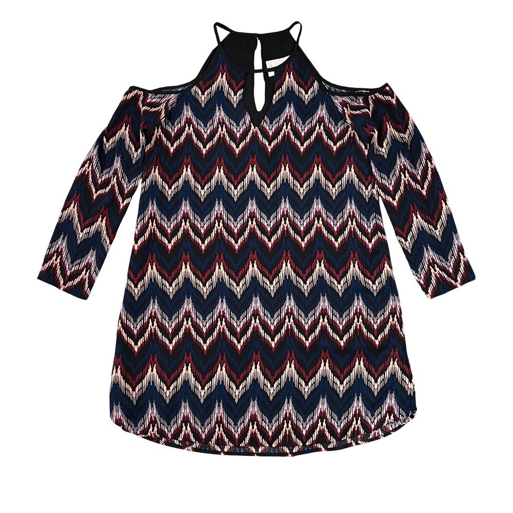 Charles Henry Women's Multicolor Long Sleeve Cold Shoulder Boho Dress - SIZE S